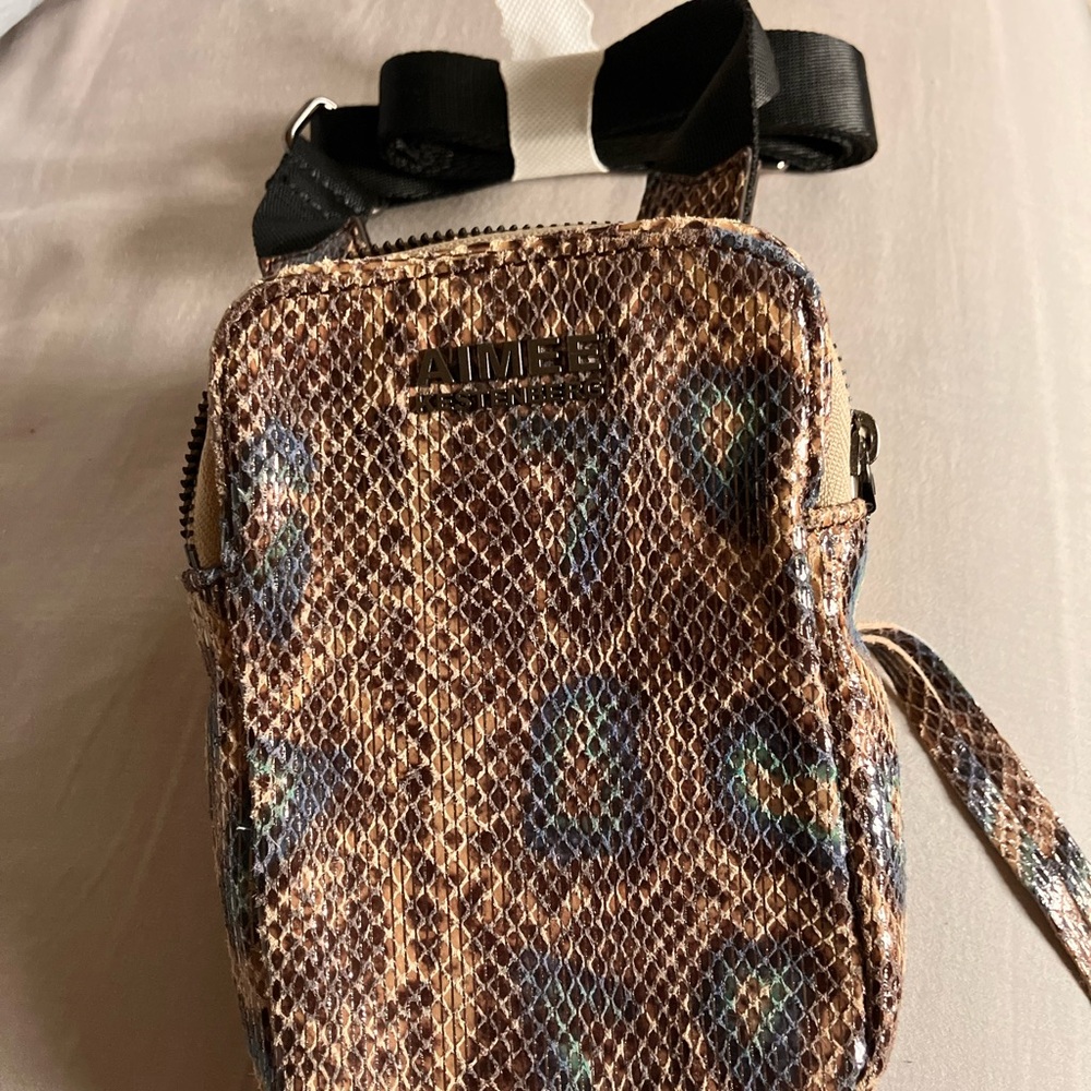 Aimee Kestenberg Leather Snake print Crossbody Bag NWOT